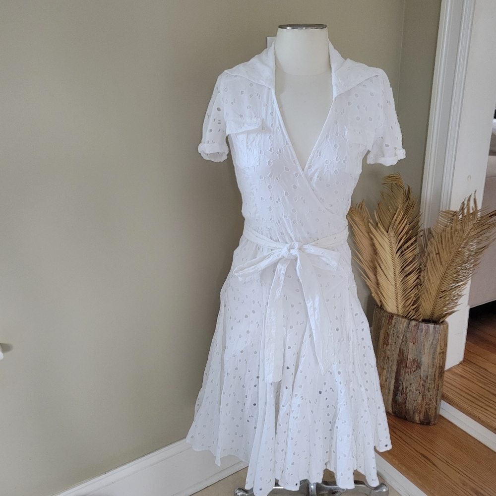 Diane Von Furstenberg Belette cotton eyelet wrap dress